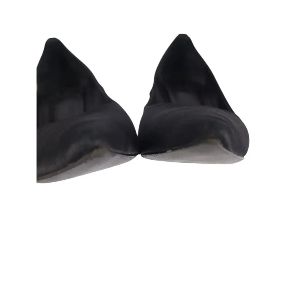 Tory Burch Satin Heels Black Pointed Toe Pumps